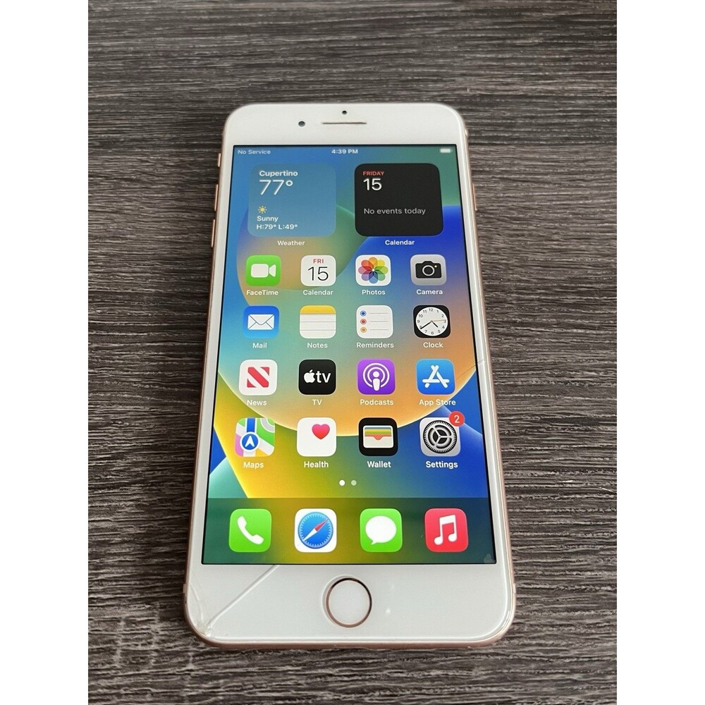 Apple iPhone 8 Plus 256 GB - Gold Factory Unlocked A1864 - Works - Cracked Front